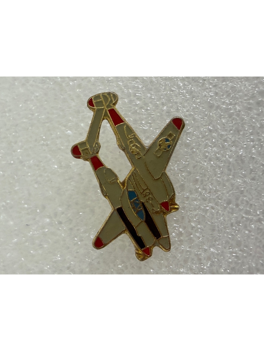 Vintage Enamel Military Airplane Pin Badge